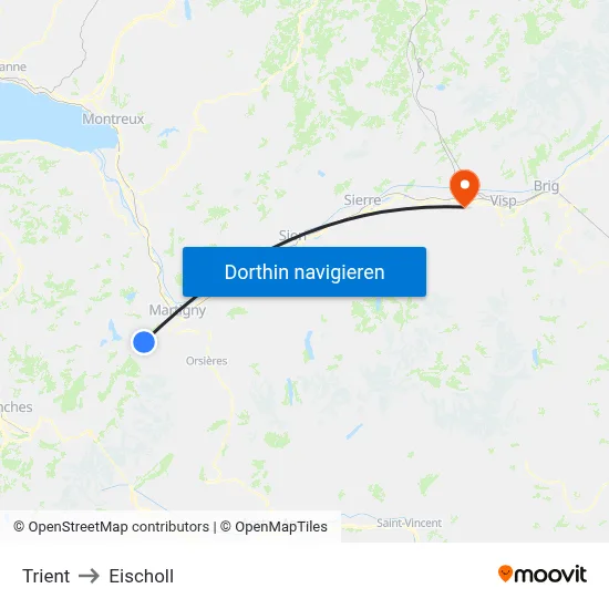 Trient to Eischoll map