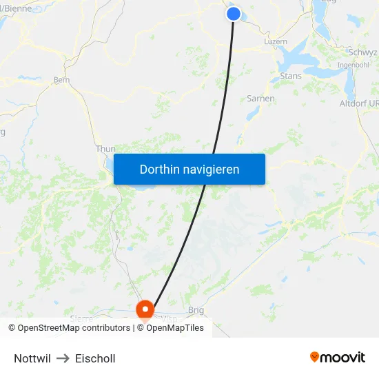 Nottwil to Eischoll map