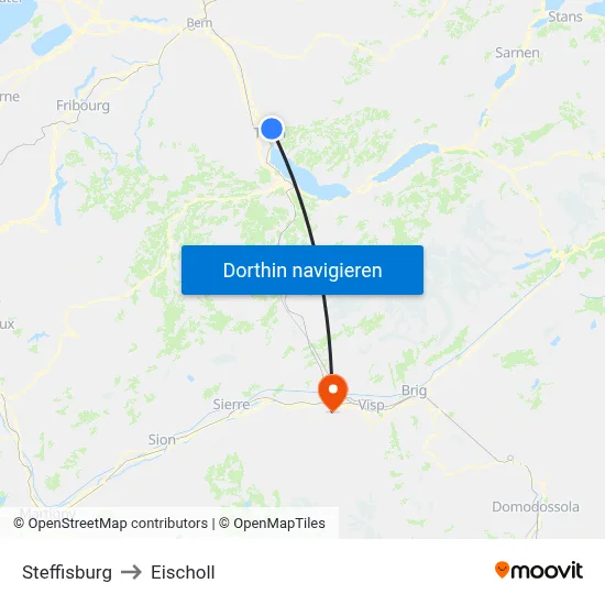 Steffisburg to Eischoll map