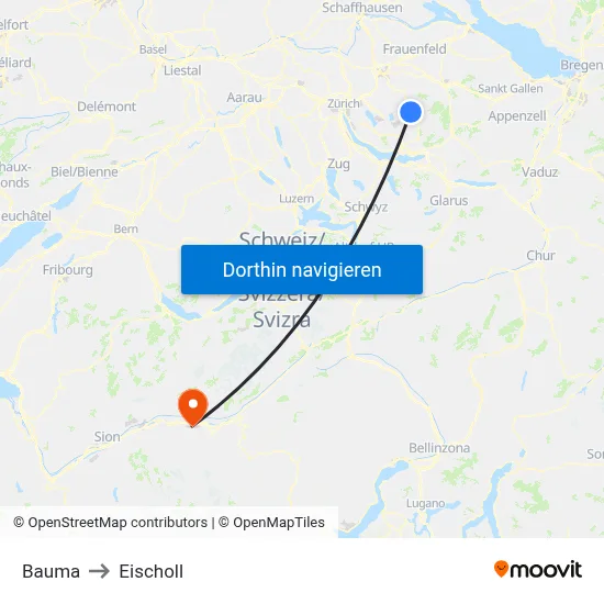 Bauma to Eischoll map