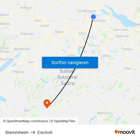 Stammheim to Eischoll map