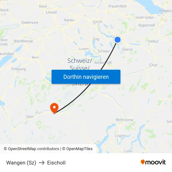 Wangen (Sz) to Eischoll map