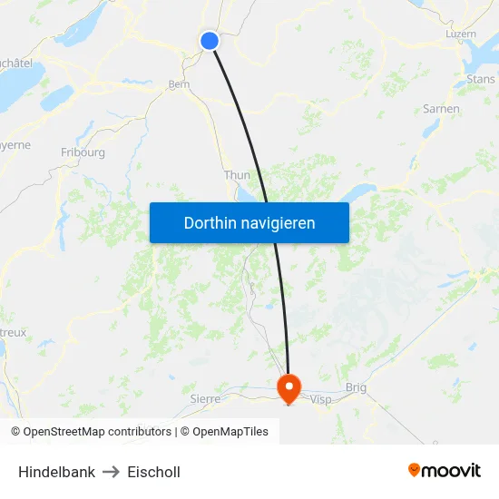 Hindelbank to Eischoll map