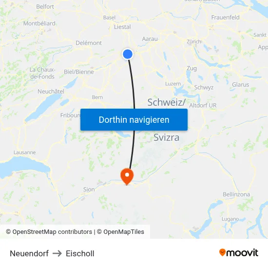 Neuendorf to Eischoll map