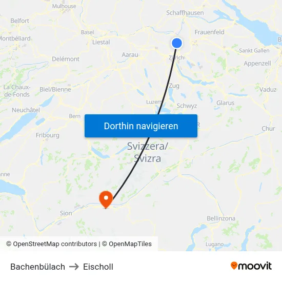 Bachenbülach to Eischoll map