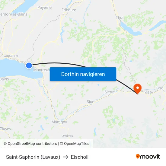 Saint-Saphorin (Lavaux) to Eischoll map