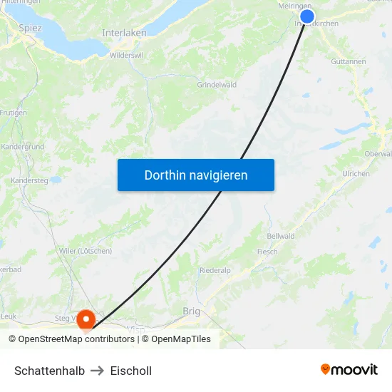 Schattenhalb to Eischoll map