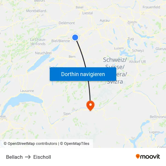 Bellach to Eischoll map