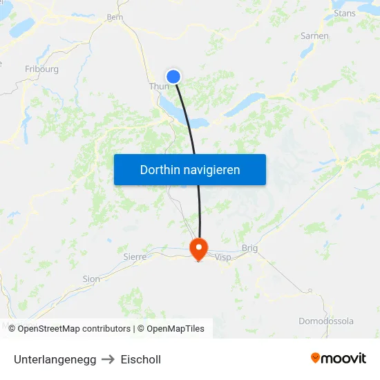 Unterlangenegg to Eischoll map