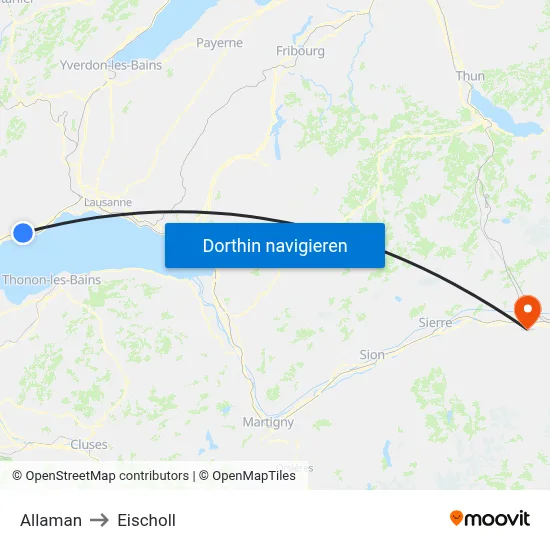 Allaman to Eischoll map
