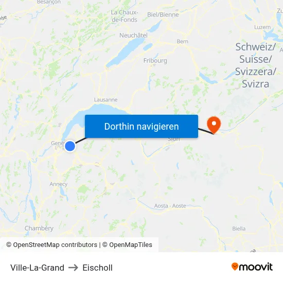 Ville-La-Grand to Eischoll map