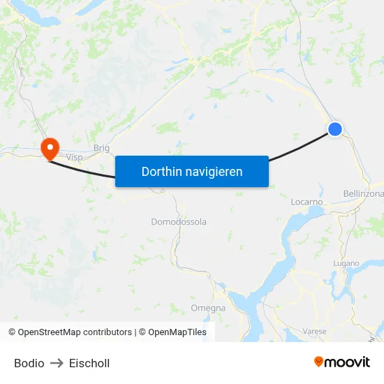 Bodio to Eischoll map