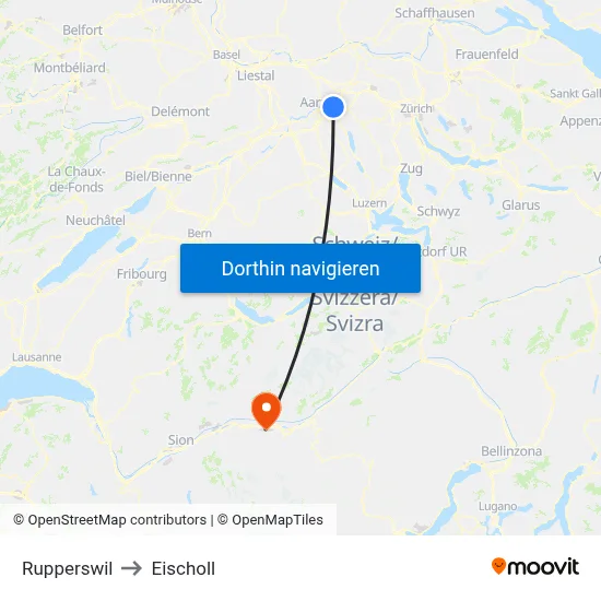 Rupperswil to Eischoll map