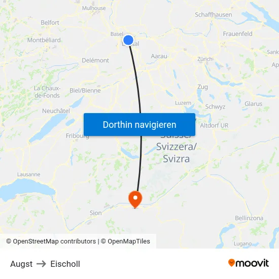 Augst to Eischoll map
