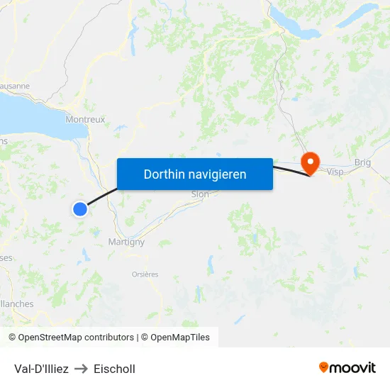 Val-D'Illiez to Eischoll map