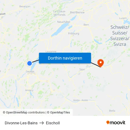 Divonne-Les-Bains to Eischoll map