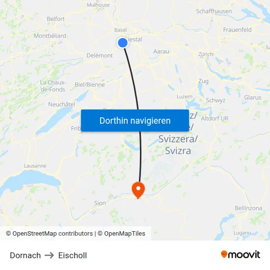 Dornach to Eischoll map