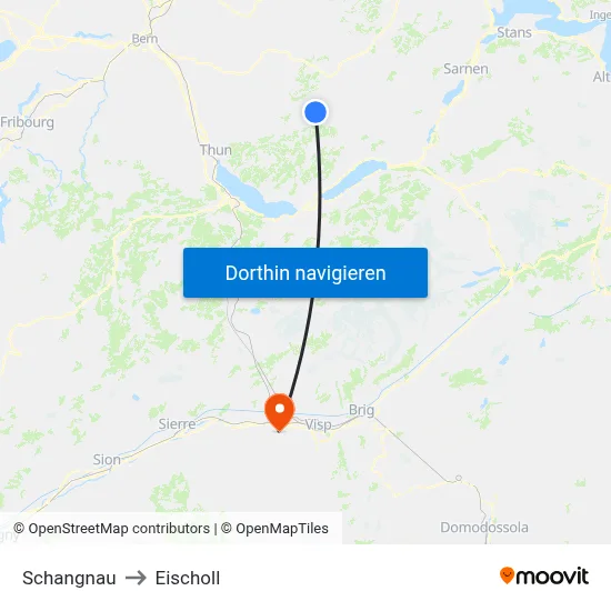 Schangnau to Eischoll map