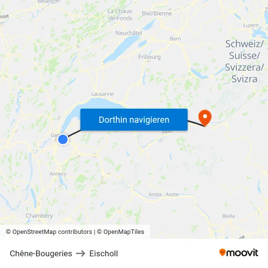 Chêne-Bougeries to Eischoll map