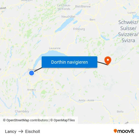 Lancy to Eischoll map
