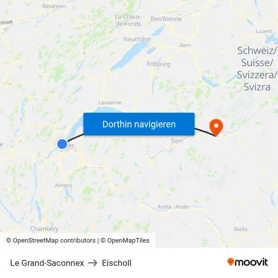 Le Grand-Saconnex to Eischoll map