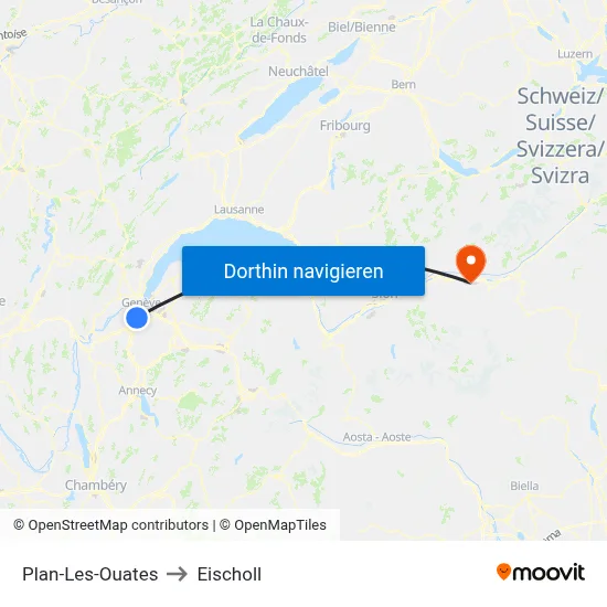 Plan-Les-Ouates to Eischoll map