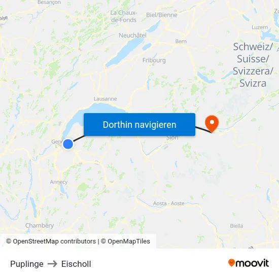 Puplinge to Eischoll map