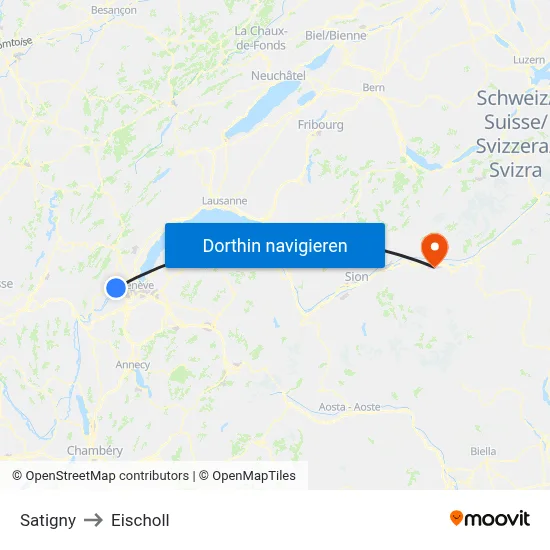 Satigny to Eischoll map
