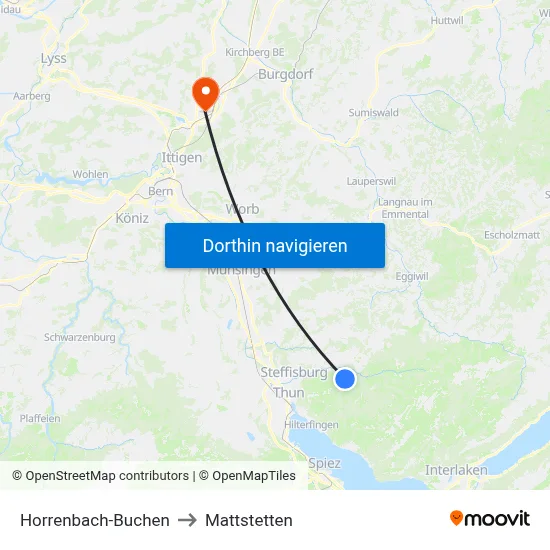 Horrenbach-Buchen to Mattstetten map