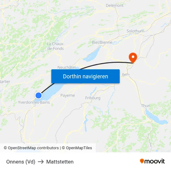 Onnens (Vd) to Mattstetten map