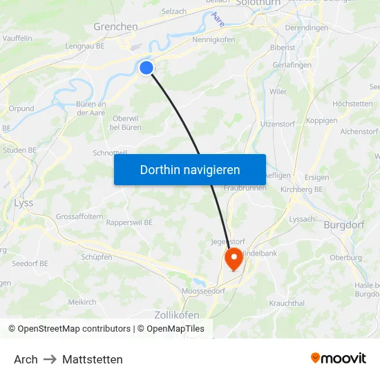 Arch to Mattstetten map