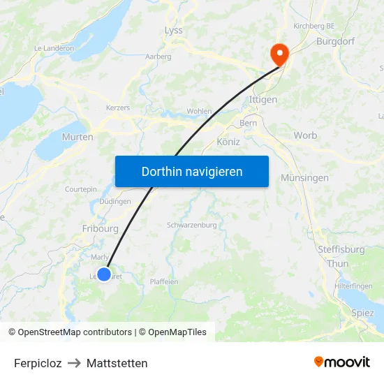 Ferpicloz to Mattstetten map