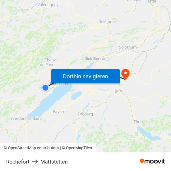 Rochefort to Mattstetten map