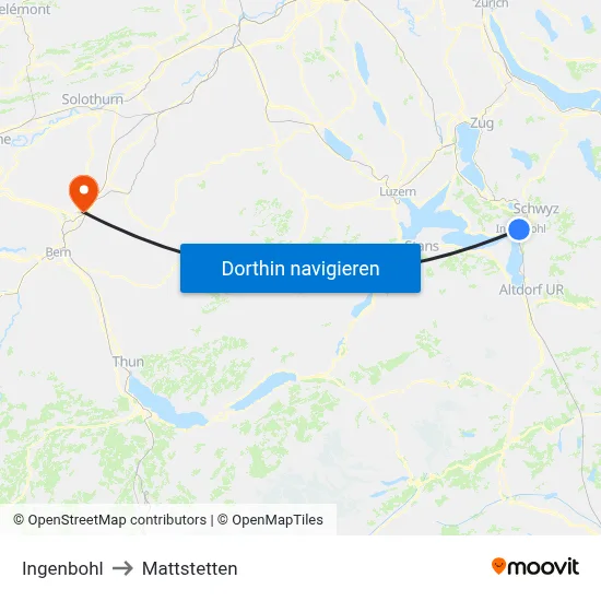 Ingenbohl to Mattstetten map