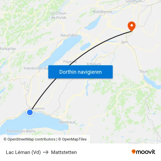 Lac Léman (Vd) to Mattstetten map