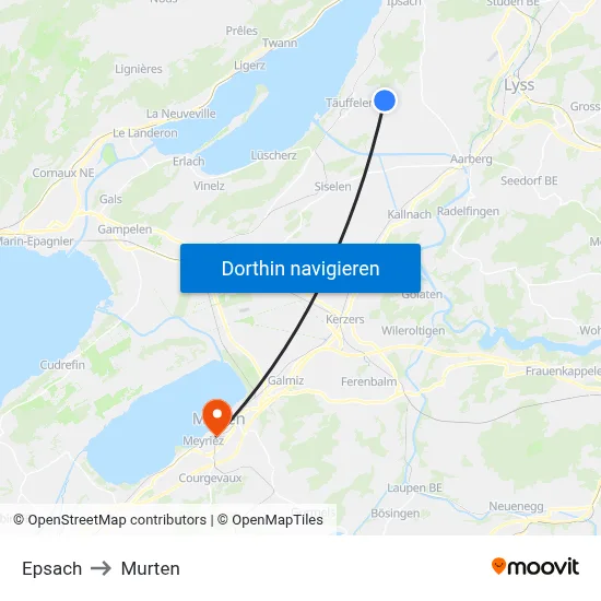 Epsach to Murten map
