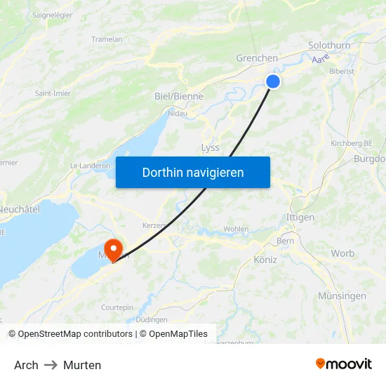 Arch to Murten map