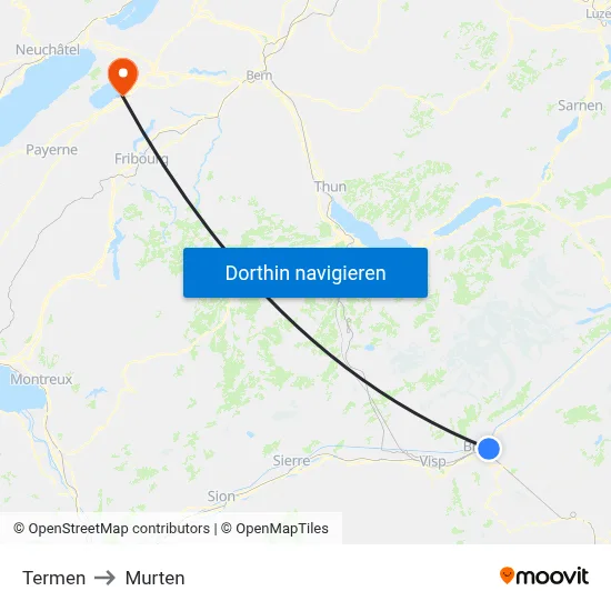 Termen to Murten map