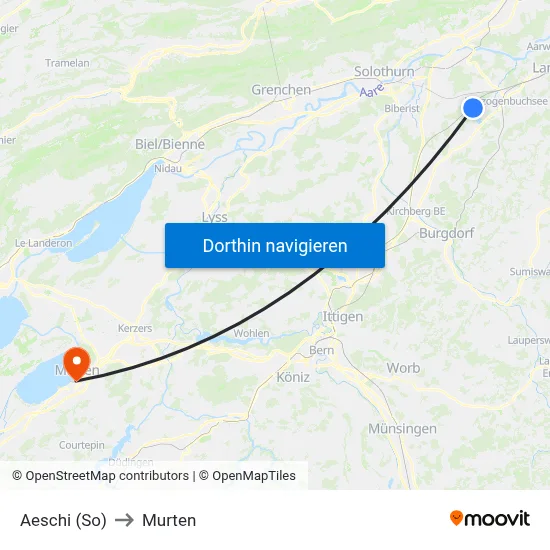Aeschi (So) to Murten map