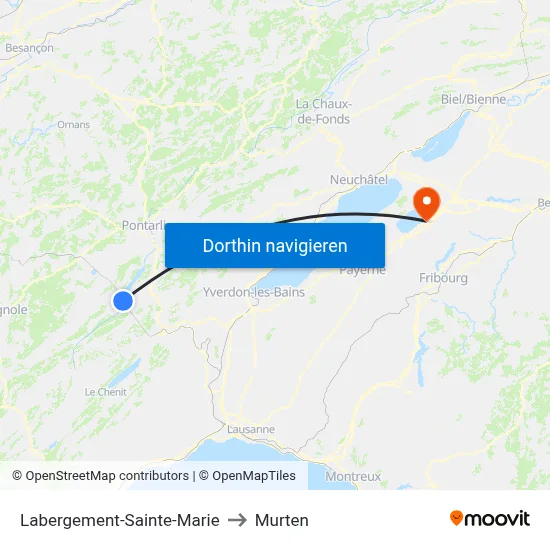 Labergement-Sainte-Marie to Murten map