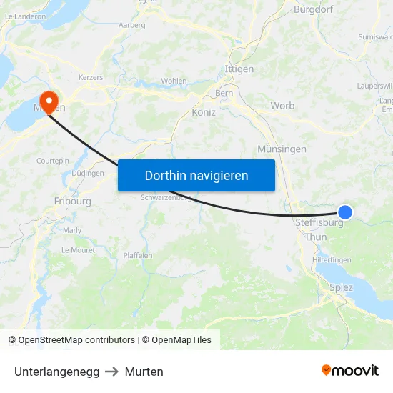 Unterlangenegg to Murten map