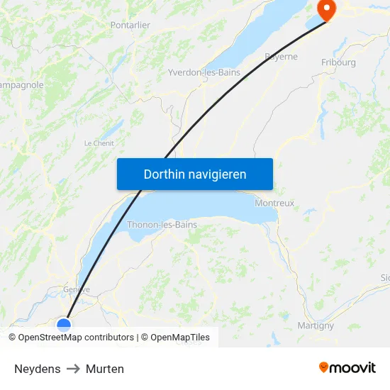 Neydens to Murten map