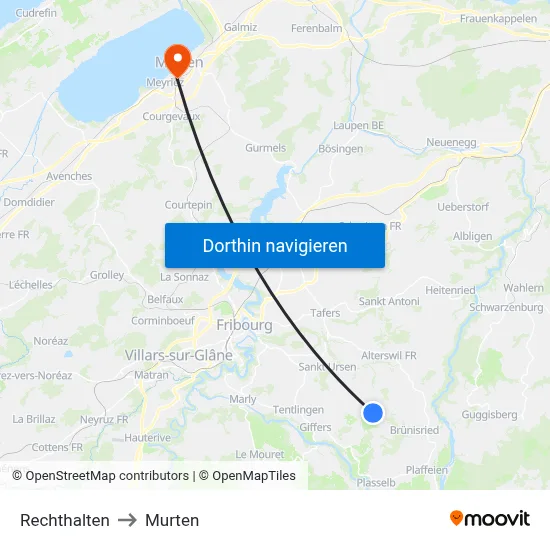 Rechthalten to Murten map