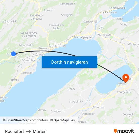 Rochefort to Murten map