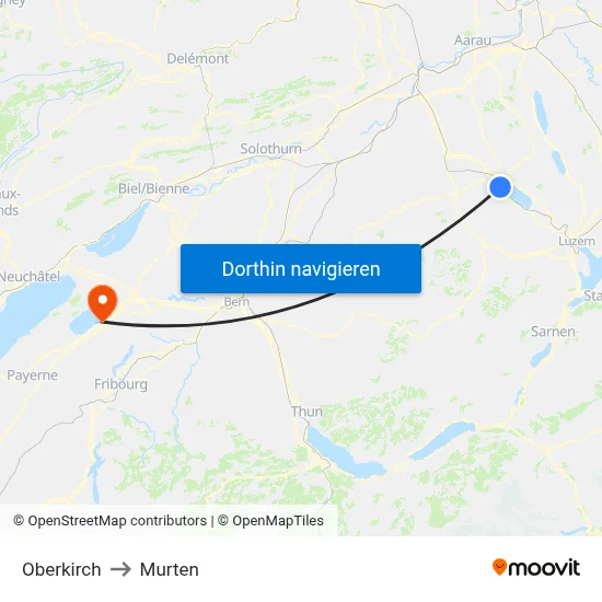 Oberkirch to Murten map