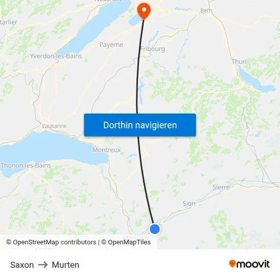 Saxon to Murten map