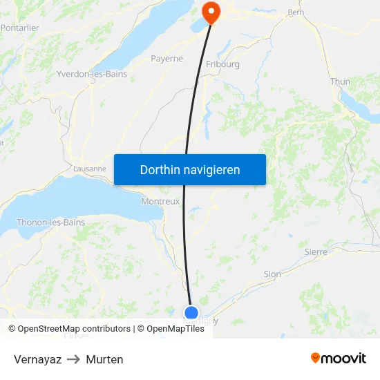 Vernayaz to Murten map