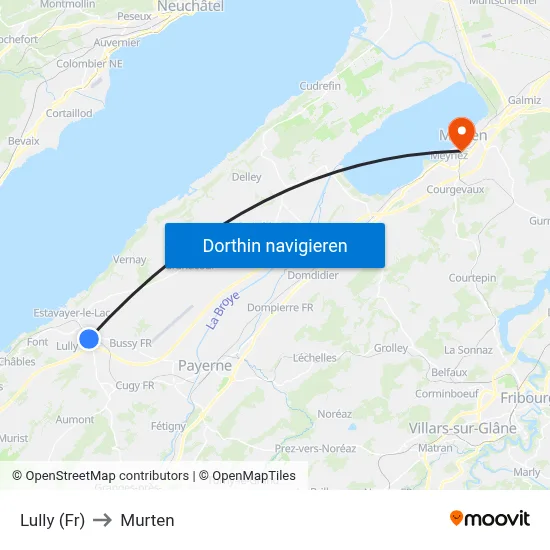 Lully (Fr) to Murten map