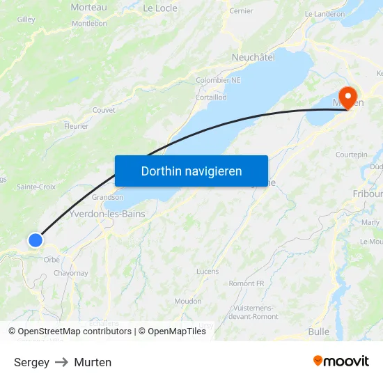 Sergey to Murten map