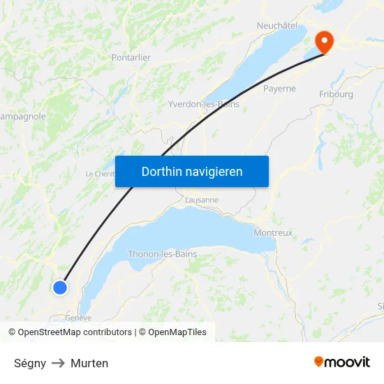 Ségny to Murten map